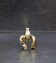 Load image into Gallery viewer, 124 gold hand grasp diamond stud SAMPLE SALE XMAS 2025