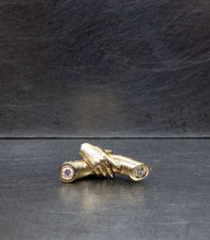 Load image into Gallery viewer, 125 gold stud hand bar gold 2 diamonds SAMPLE SALE XMAS 2025