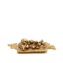 Load image into Gallery viewer, Fraser Hamilton Jewellery | Tableau Gold Pendant with Skull and Still life scene
