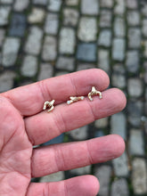 Load image into Gallery viewer, 126 gold clutching 2 diamonds stud  SAMPLE SALE XMAS 2025
