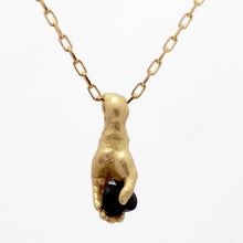 Load image into Gallery viewer, &#39;Heart&#39; sapphire hand pendant in dark blue
