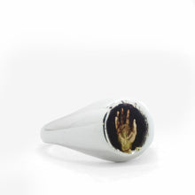 Load image into Gallery viewer, Fraser Hamilton Jewellery | &#39;Breach&#39; Silver Signet Ring set with a Gold Hand
