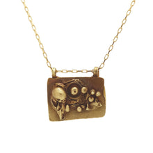 Load image into Gallery viewer, Fraser Hamilton Jewellery | Tableau Gold Pendant with Skull and Still life scene

