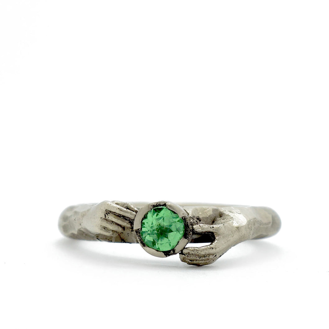Fraser Hamilton Jewellery | 'Morning' White Gold Ring with Tsavorite