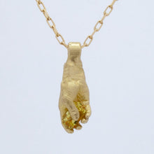 Load image into Gallery viewer, Fraser Hamilton Jewellery - yellow sapphire hand pendant with yellow gold.
