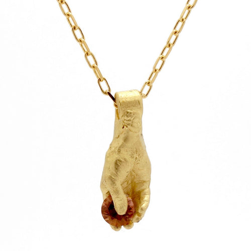 Fraser Hamilton Jewellery Gold Hand Pendant with Sapphire Gemstone