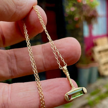 Load image into Gallery viewer, Fraser Hamilton Jewellery | Gold T-bar necklace / pendant with a watermelon tourmaline
