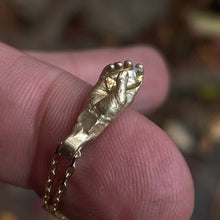 Load image into Gallery viewer, Fraser Hamilton Jewellery - yellow sapphire hand pendant with yellow gold.
